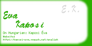eva kaposi business card