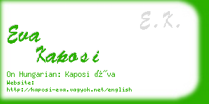 eva kaposi business card